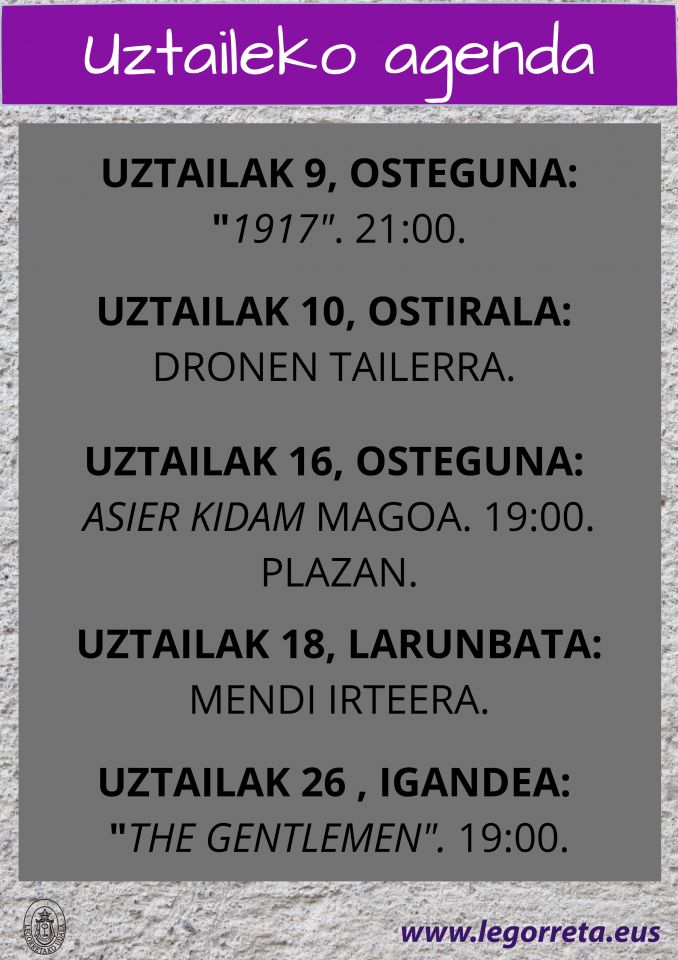 Uztaila, kultur ekitaldiz blai