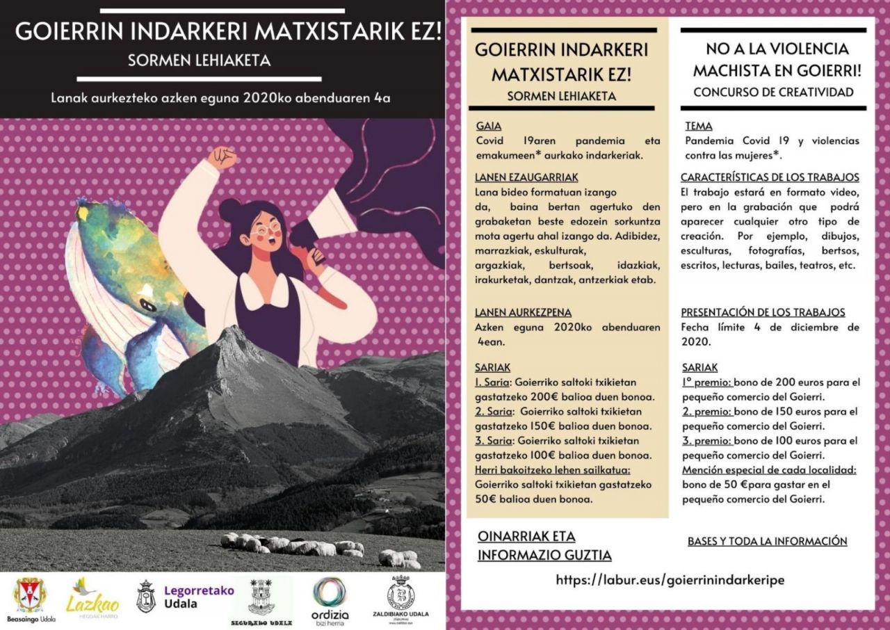 "Goierrin indarkeria matxistarik ez!" sormen lehiaketa abian da