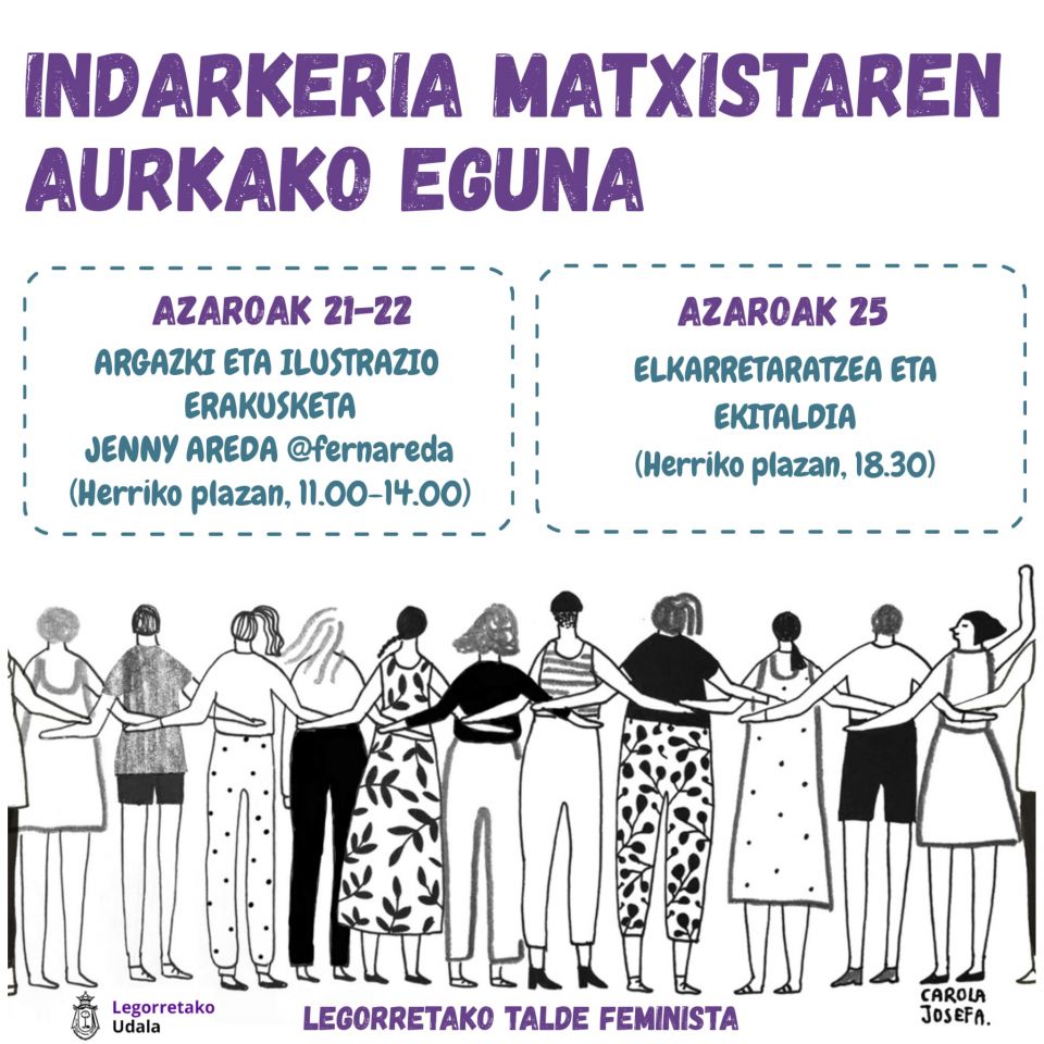 Indarkeria matxistaren aurkako hainbat ekitaldi, talde feministaren eskutik