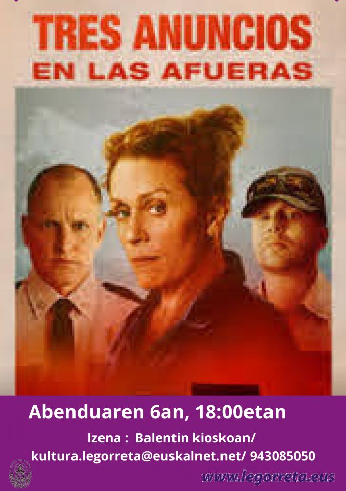 Igandeko filma: "Tres anuncios en las afueras"