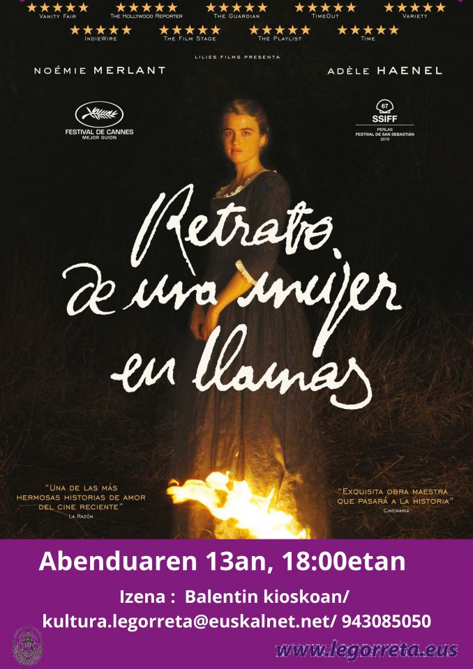 Igandeko filma: "Retrato de una mujer en llamas"