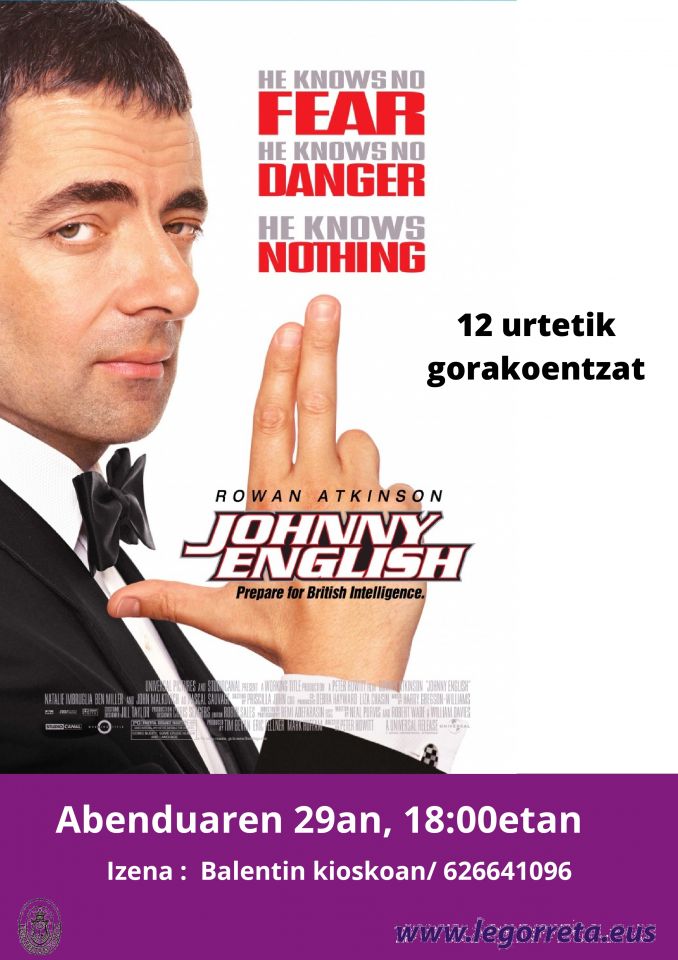 Bihar, "Johnny English" filma, 12 urtetik gorakoentzat