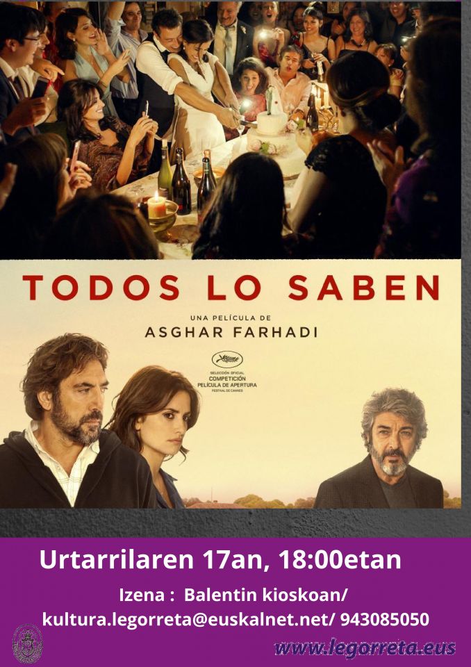 Igandeko filma: "Todos lo saben"
