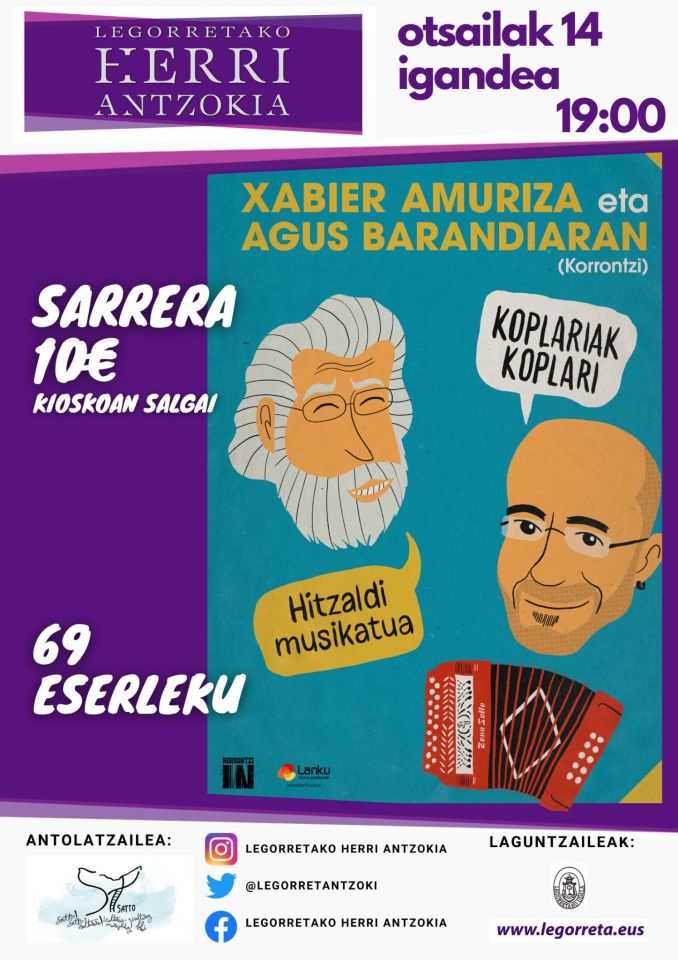 Xabier Amurizaren eta Agus Barandiaranen saioa, igandean