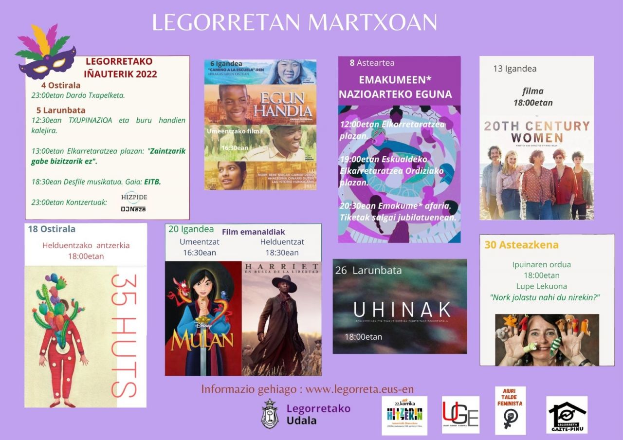 Prest dago martxoko egitaraua