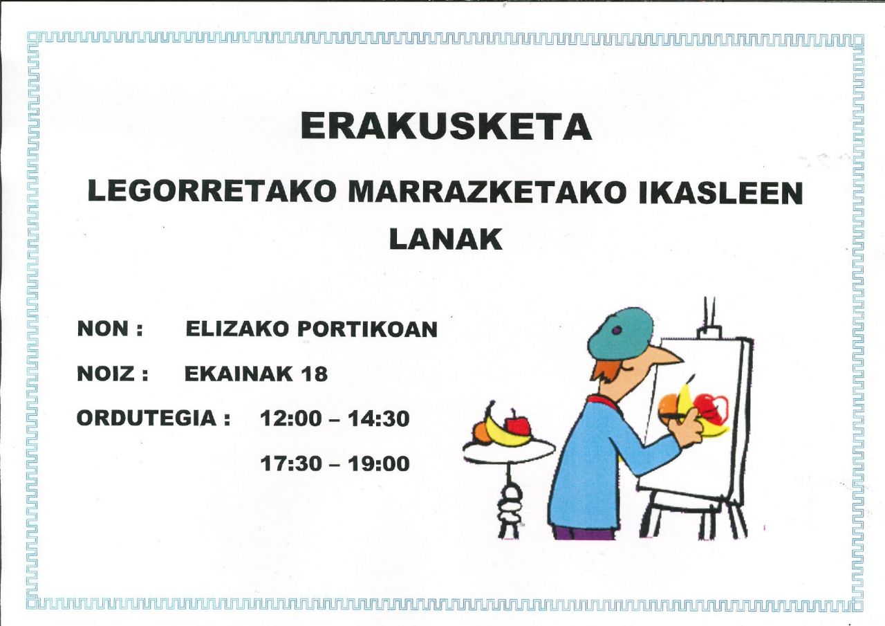 Herriko marrazkilarien lanak  erakusgai izango dira bihar, portikoan