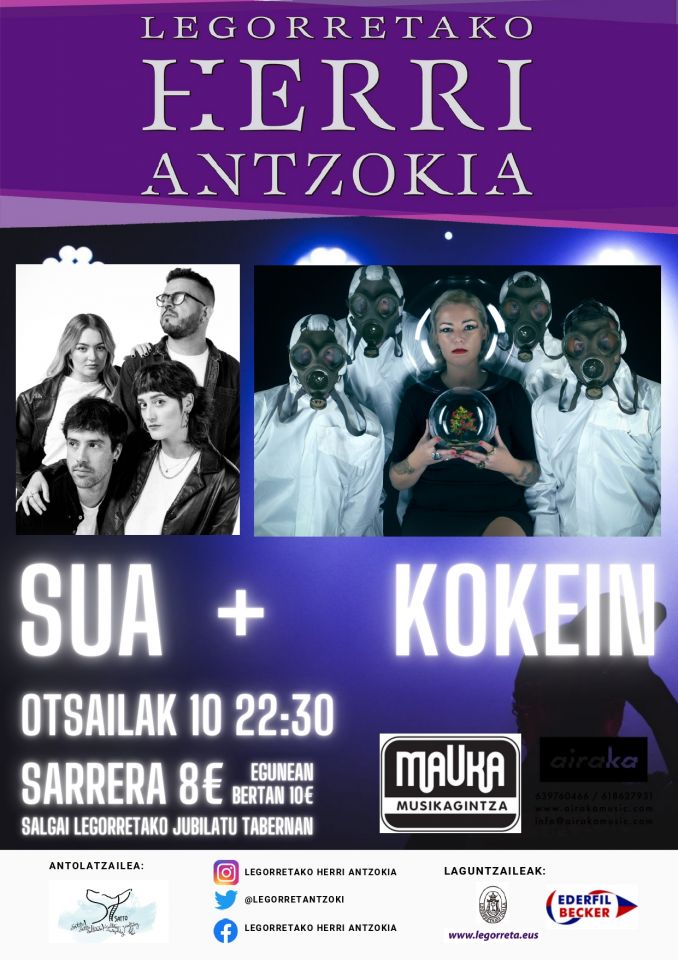 Salgai daude 'Sua' eta 'Kokein' taldeak ikusteko sarrerak