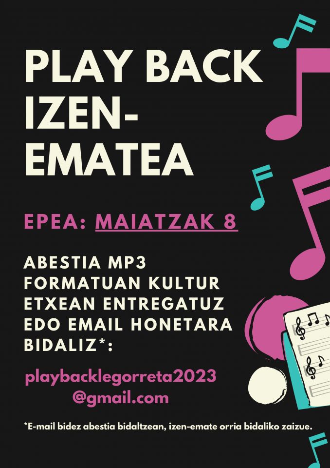 Abierto el plazo de inscripción para el Playback