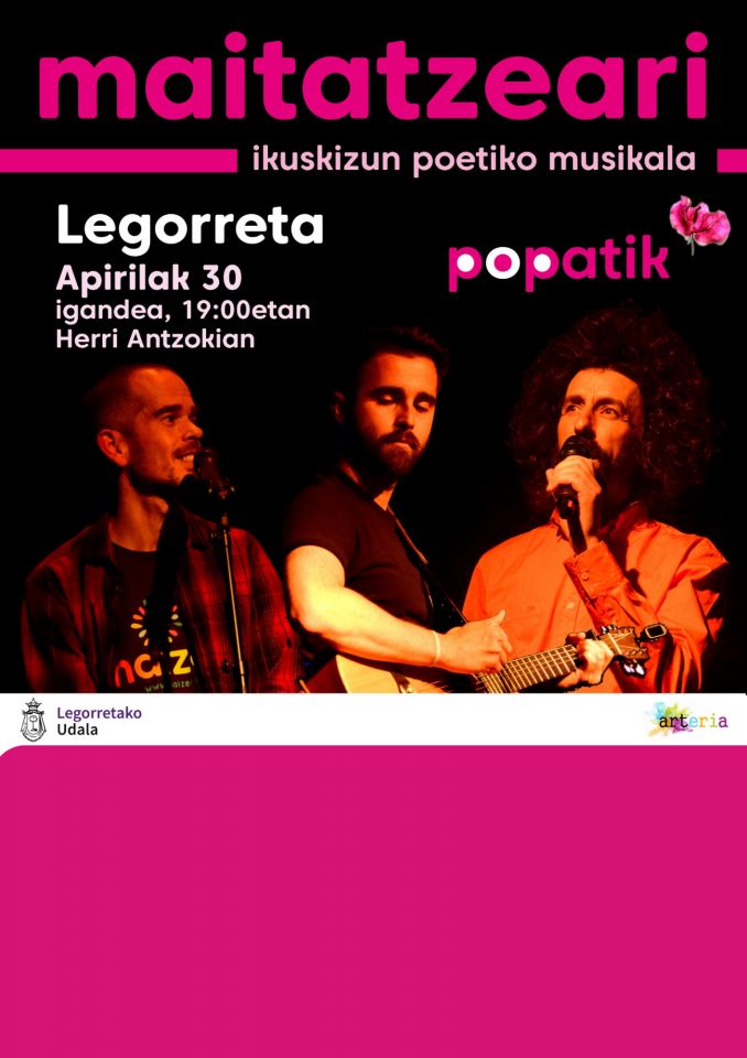 'Popatik' taldearen emanaldi poetiko-musikala, igandean