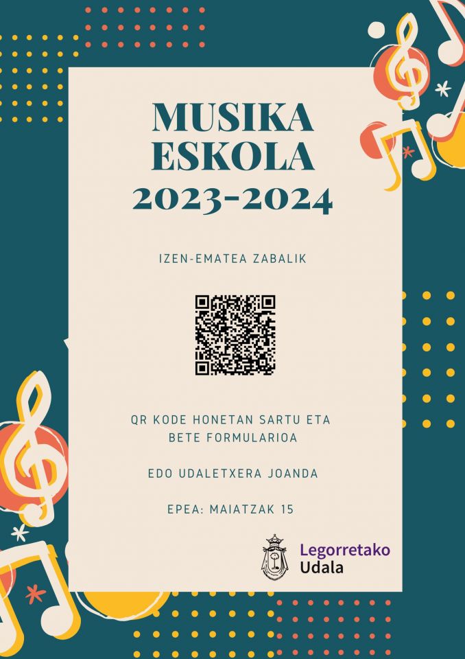El plazo de inscripción en la Escuela de Música de Legorreta se abrirá el martes