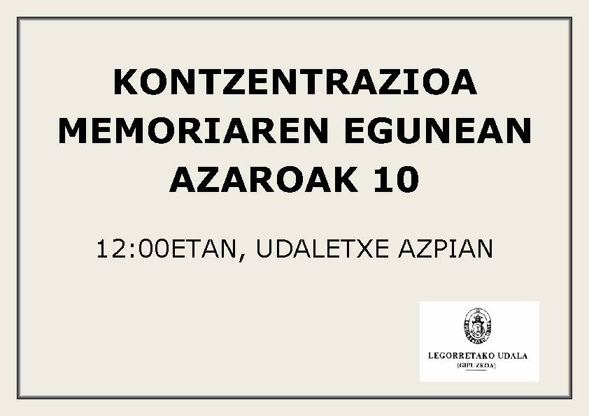 Kontzentrazioa Memoriaren Egunean