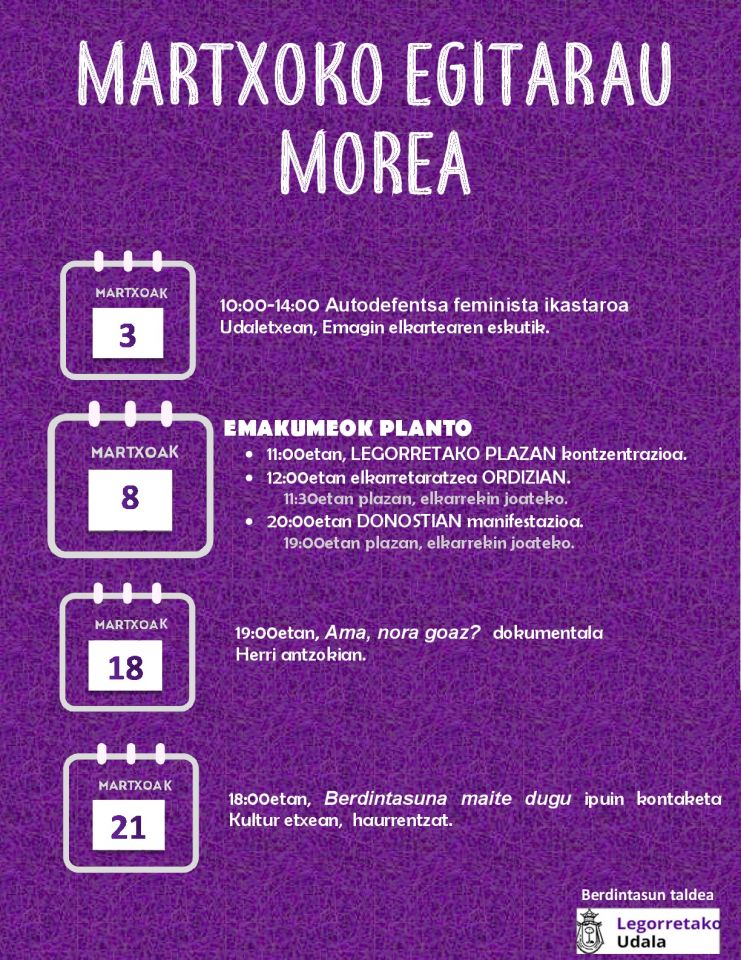 Hona hemen martxoko egitarau morea