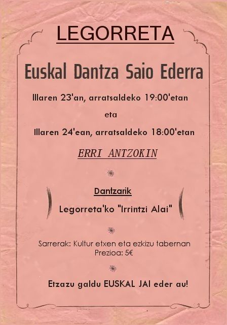Sarrera gutxi geratzen dira Irrintzi Alai dantza taldearen emanaldirako