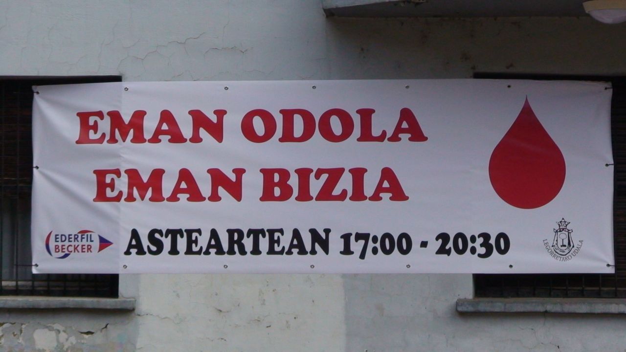 Odol-ematea izango da asteartean